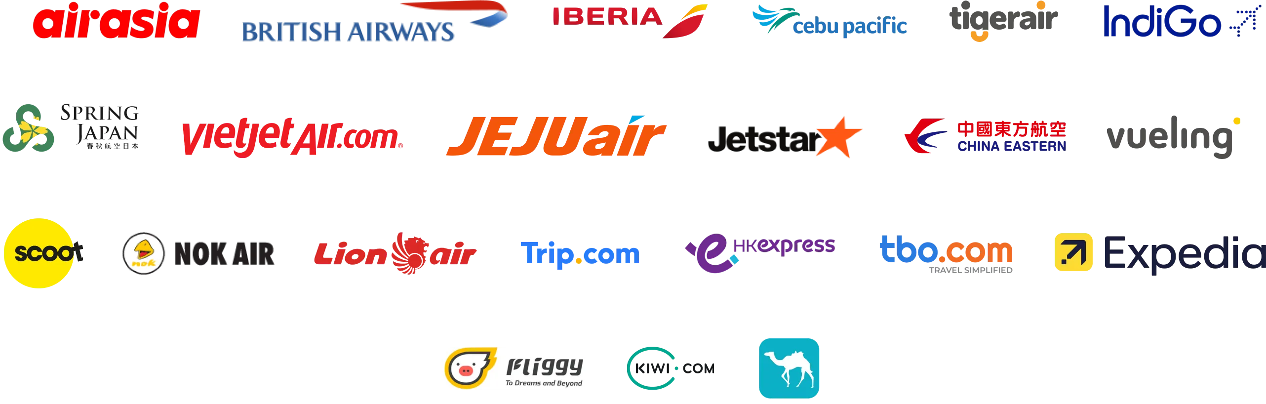 Airlines and global travel platforms connected with Homira Travel
